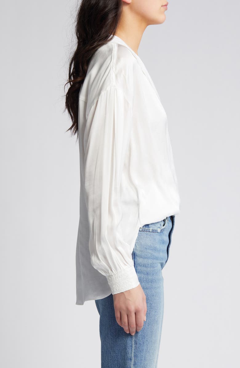 AllSaints Penny Balloon Sleeve High-Low Top, Alternate, color, Oyster White