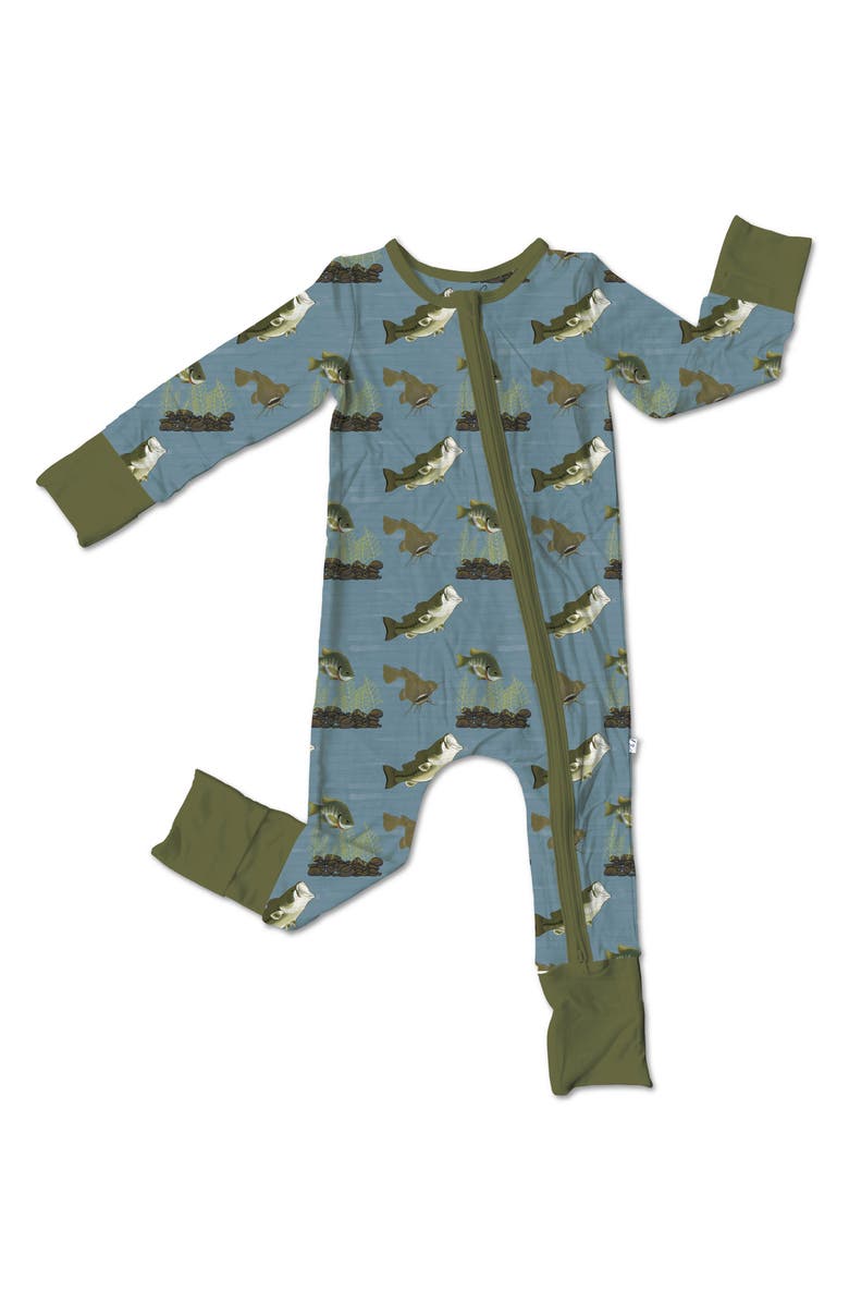 Laree + Co Malakai Fish Print Convertible Footie, Main, color, 