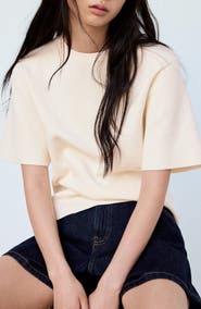 MANGO Short Sleeve Fine Knit Sweater