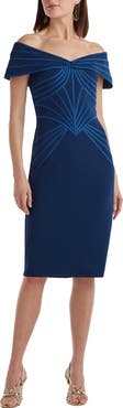 Tadashi Shoji Satin Binding Sheath Cocktail Dress
