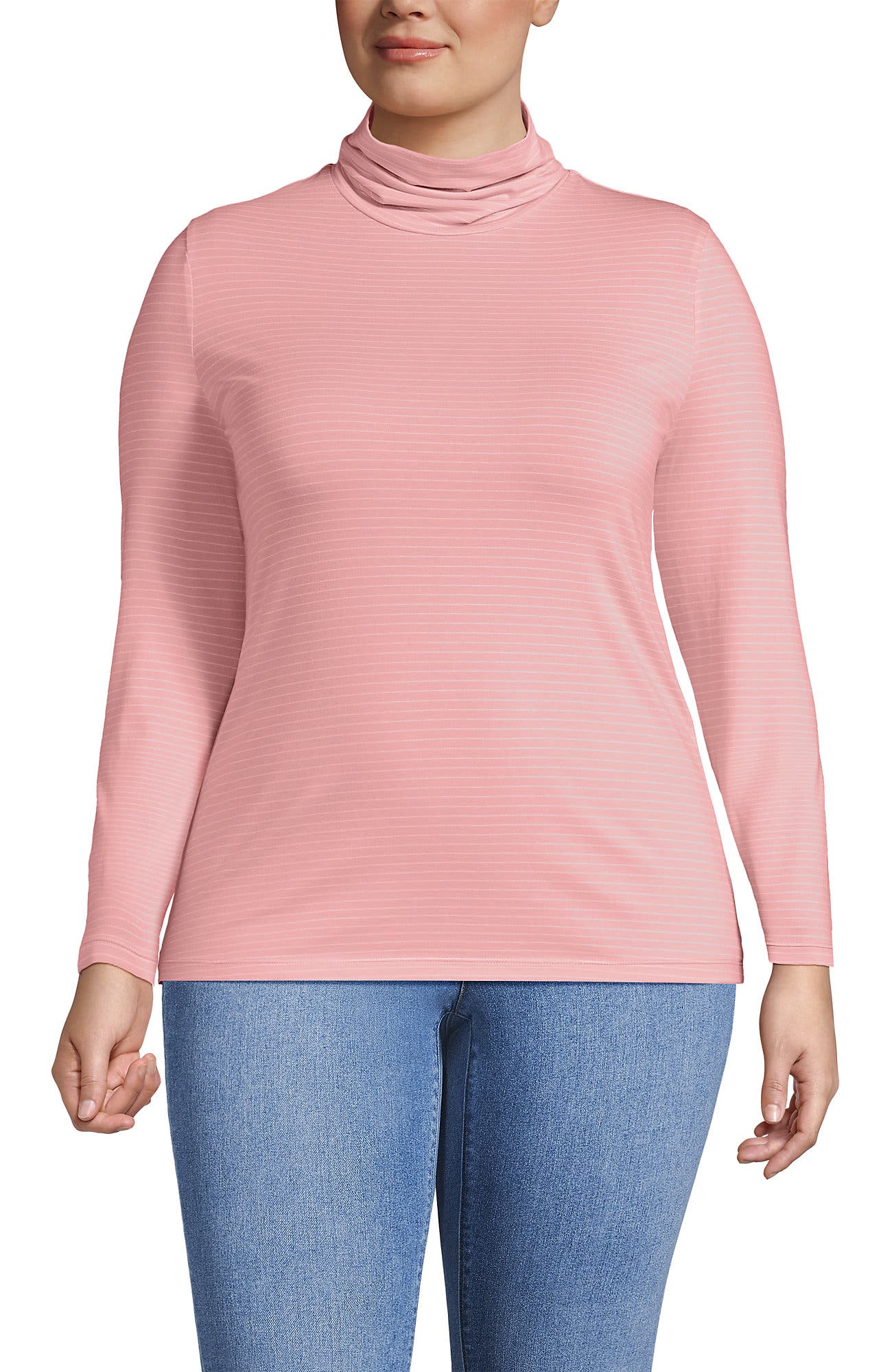 Sunset Coral Pink Thin Stripe