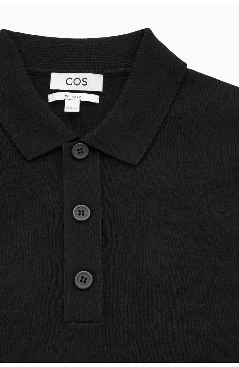 COS Organic Cotton Knit Polo Sweater, Alternate, color, 