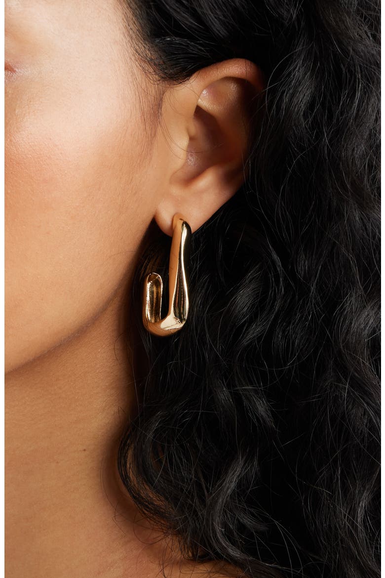 Organic Hoop Earrings, Alternate, color, GOLD
