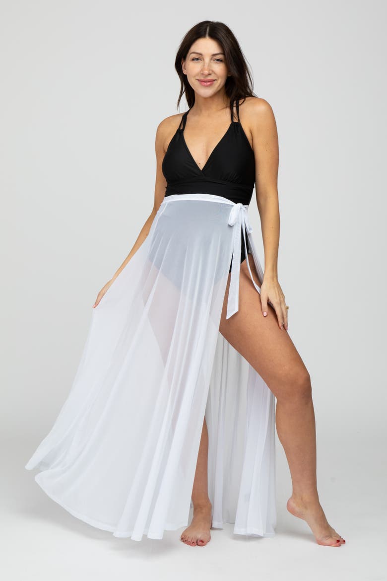 Mesh Wrap Cover Up, Alternate, color, White