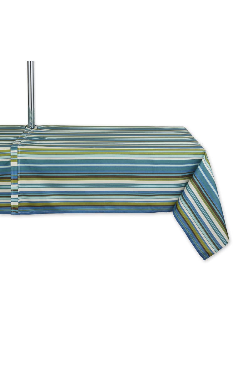 Beachy Stripe Print Outdoor Tablecloth With Zipper 60x120, Main, color, Beachy Stripe