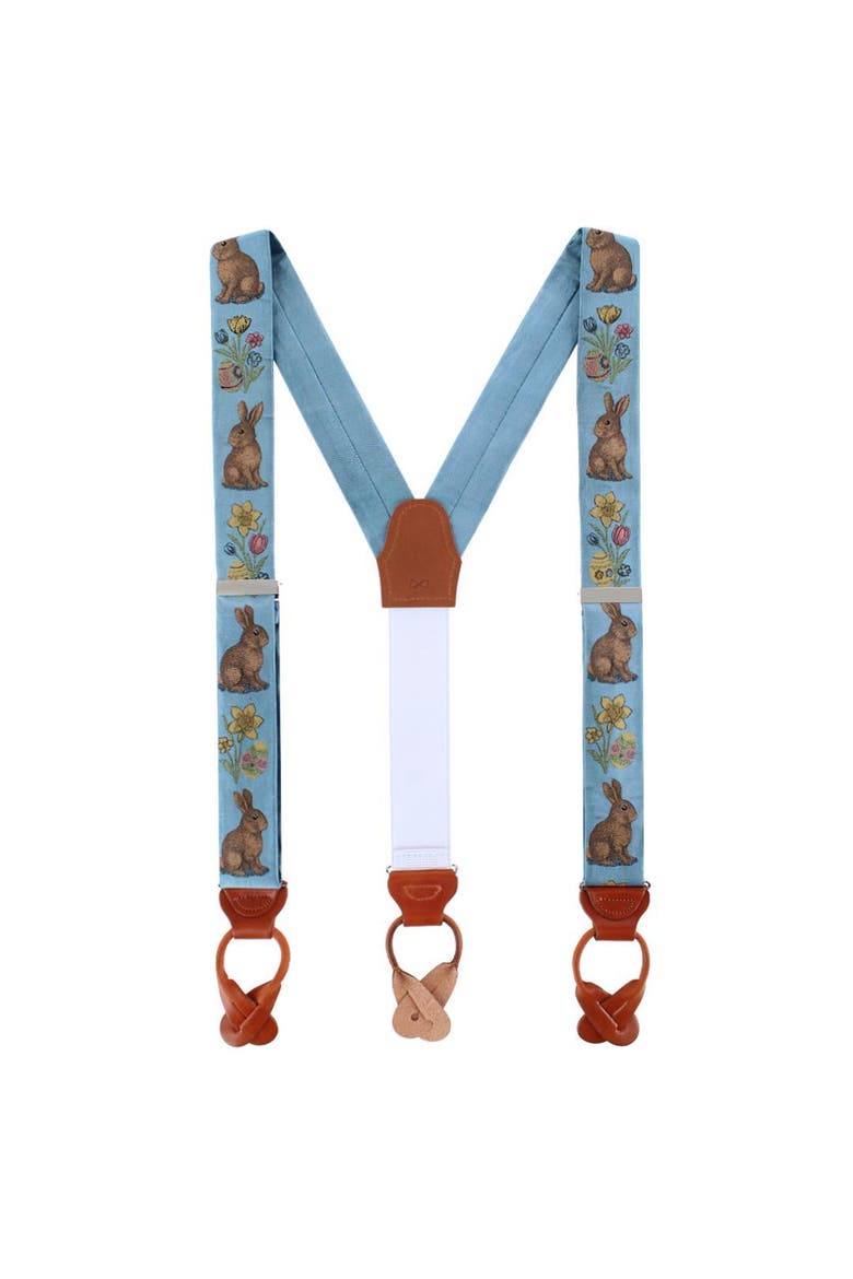 Harvey's Easter Sunday Silk Button End Suspenders, Alternate, color, Light Blue