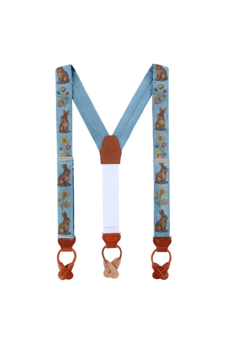 Trafalgar Harvey's Easter Sunday Silk Button End Suspenders, Alternate, color, Light Blue