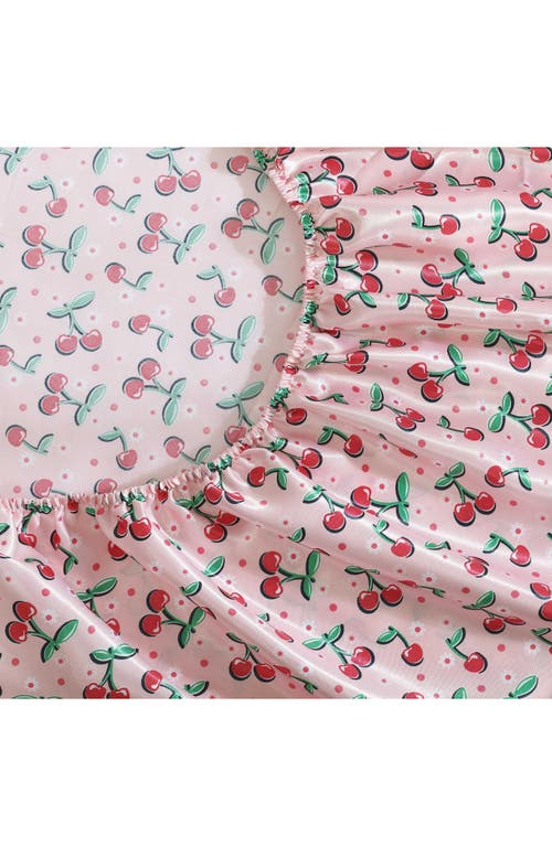 Betsey Johnson Cherry Good Day Sheet Set In Pink