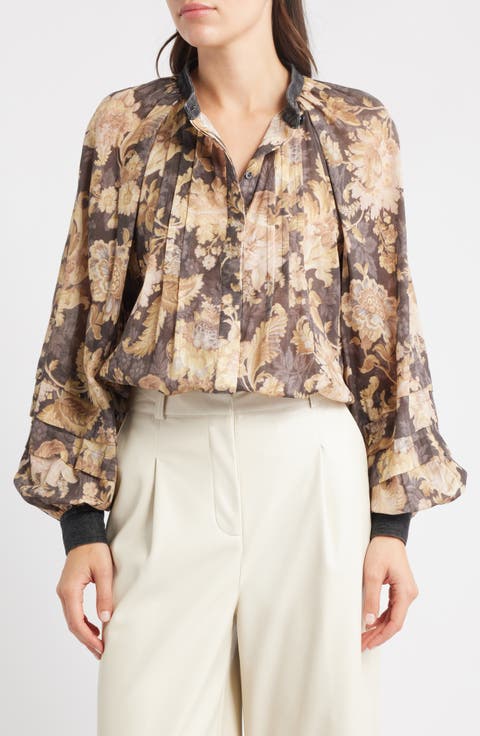 Stevie Raglan Sleeve Cotton Button-Up Shirt