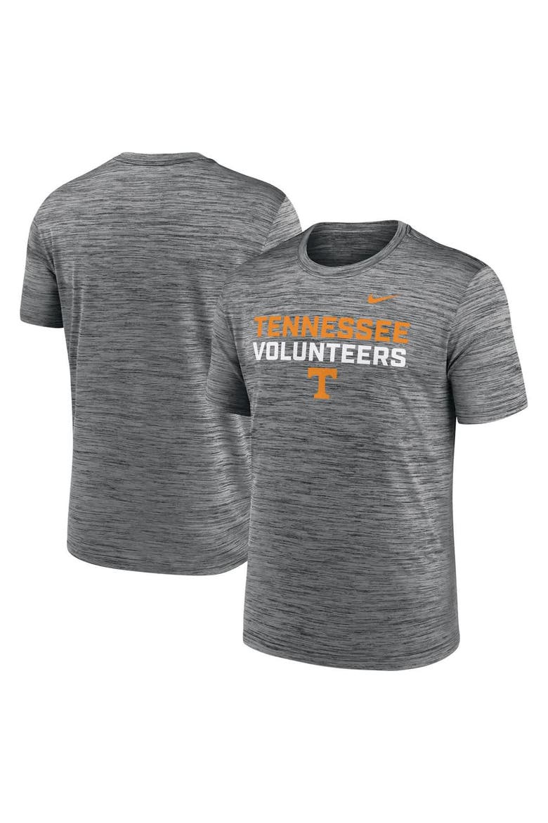 Men's Nike Anthracite Tennessee Volunteers Campus Center Stack Velocity Performance T-Shirt, Main, color, Anthracite