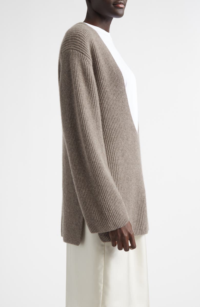 LOULOU DE SAISON Gabe Dropped U-Neck Cashmere Sweater, Alternate, color, Ashes Melange