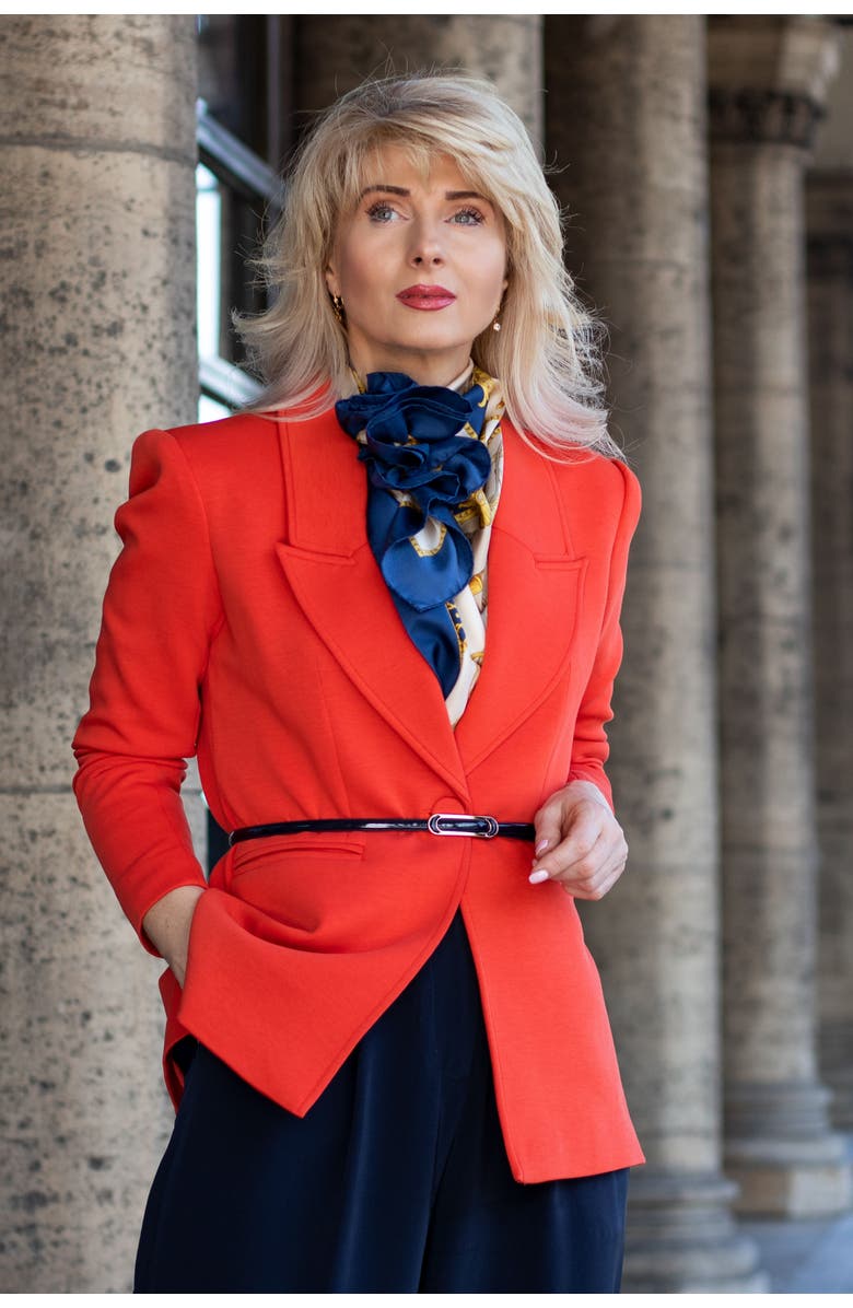 Elizabetta Vittoria - Hand Rolled Silk Foulard for Women, Alternate, color, Blue