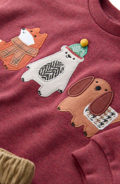 Next Kids' Animal Appliqué Sweatshirt & Corduroy Pants Set In Multi