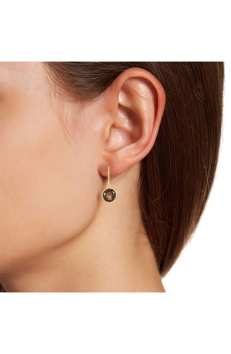 SAVVY CIE JEWELS 18K Gold Vermeil Sterling Silver Smokey Quartz Drop Earrings, Alternate, color, 