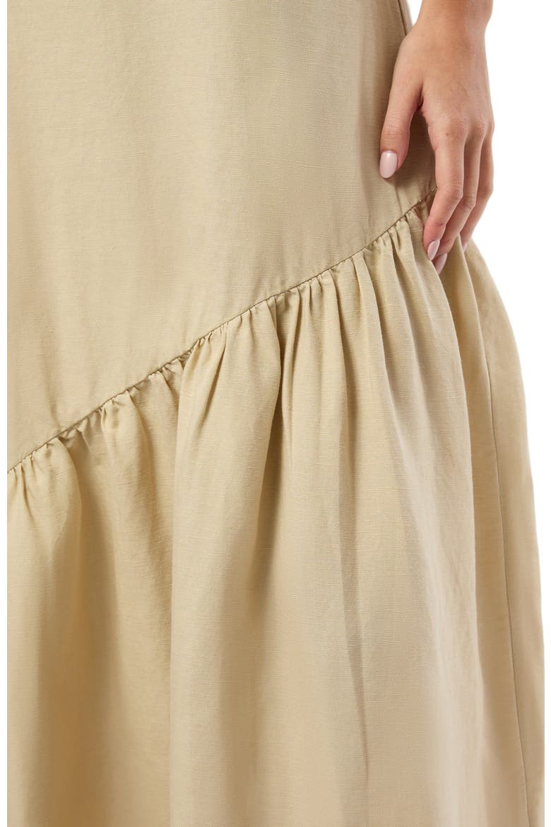 Air Linen Square Neck Maxi Dress, Alternate, color, JUTE