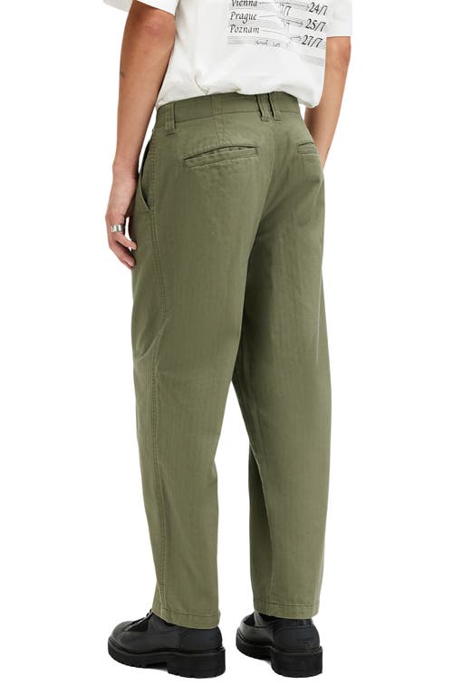 Allsaints Warden Wide Leg Trousers In Faded Khaki Green