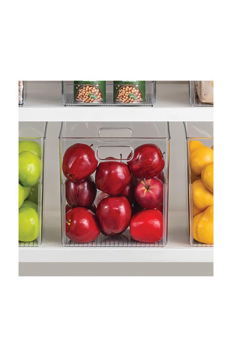 iDesign Storage Bins with Handles - Organize Kitchen, Bathroom, or Home Office - Set of 4 - Clear, Alternate, color,