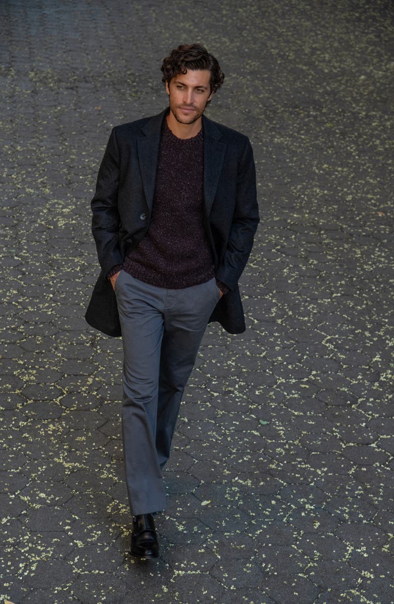 Nordstrom Italian Merino Wool Blend Crewneck Sweater, Alternate, color, Brown Marl