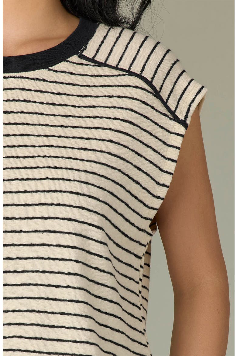 Stripe Scoop Neck Knit Top, Alternate, color, IVORY/ BLACK