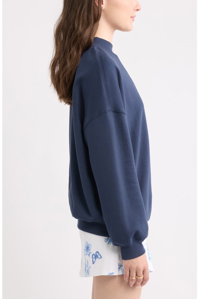 Mock Neck Sweatshirt, Alternate, color, NAVY INDIGO