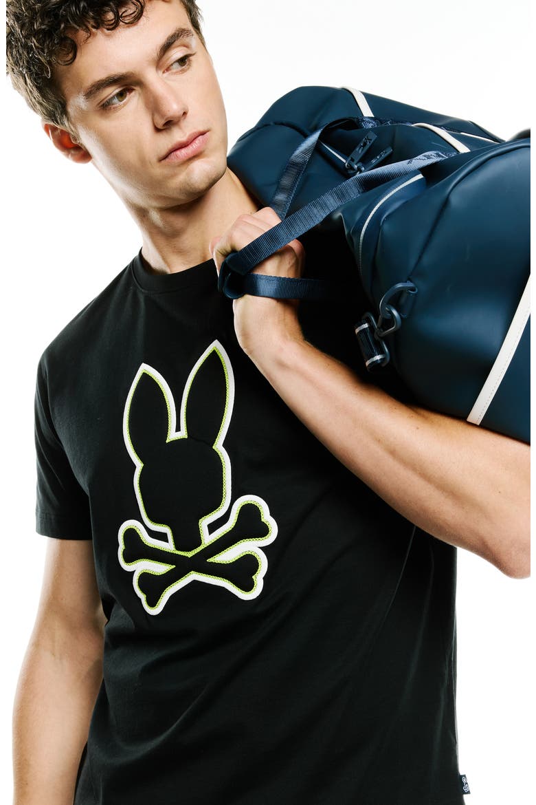 Bruno Embroidered Cotton Graphic T-Shirt, Alternate, color, BLACK