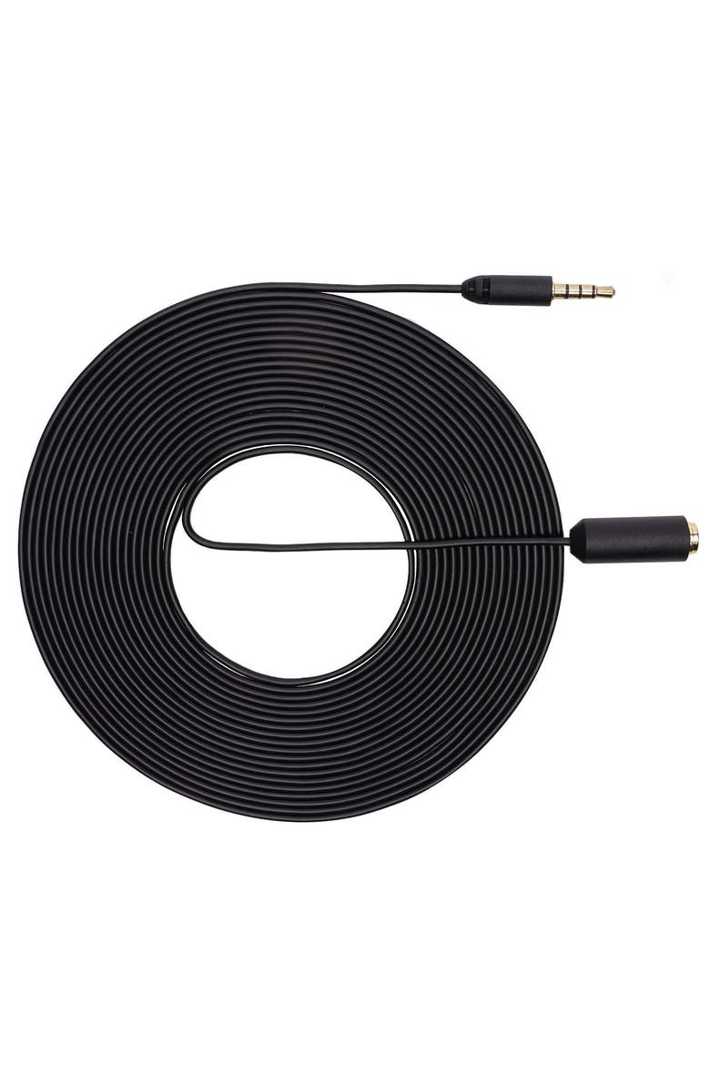 PM10EC6 20-foot (6m) TRRS Female 3.5mm to TRRS Male 3.5mm Microphone Extension Cable for Smartphones, Main, color, Black