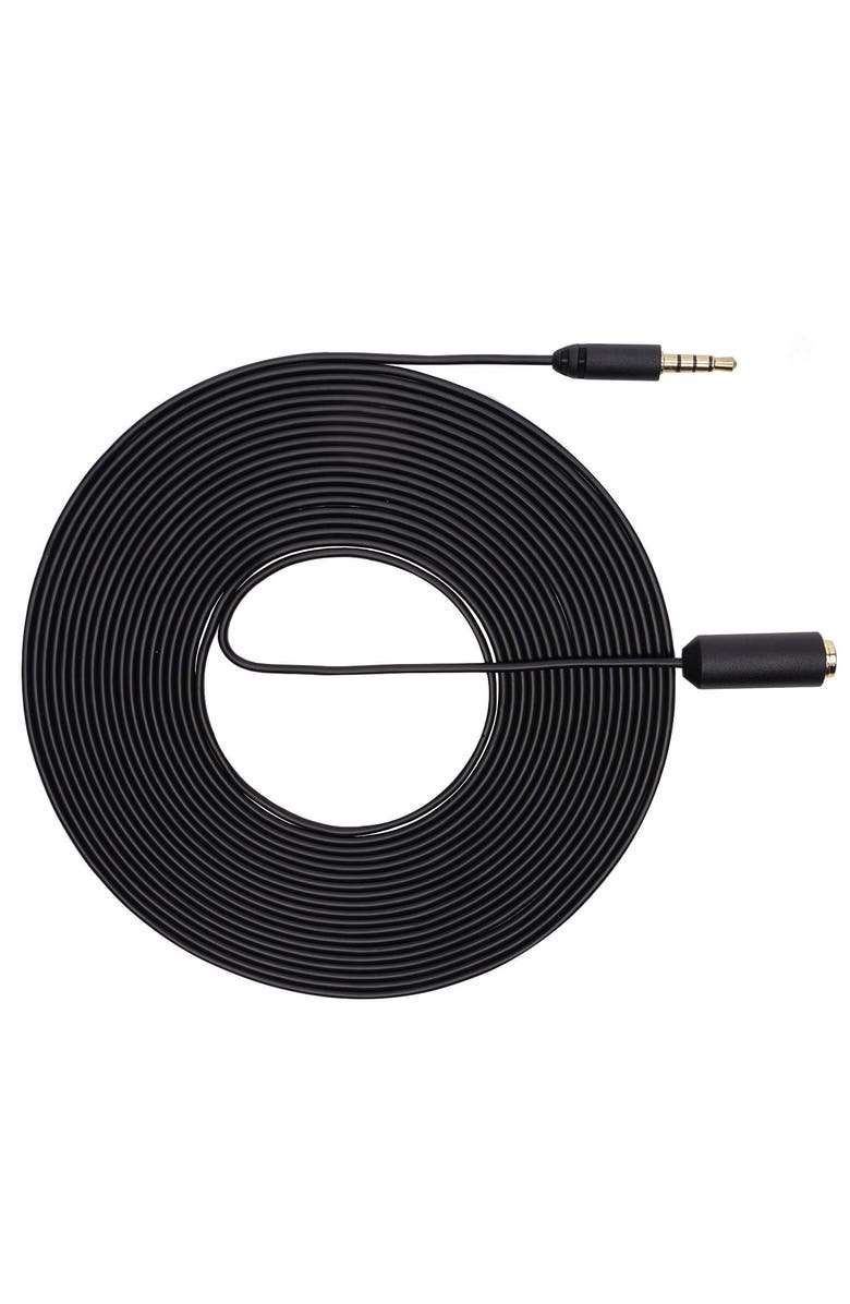 MOVO PM10EC6 20-foot (6m) TRRS Female 3.5mm to TRRS Male 3.5mm Microphone Extension Cable for Smartphones, Main, color, Black