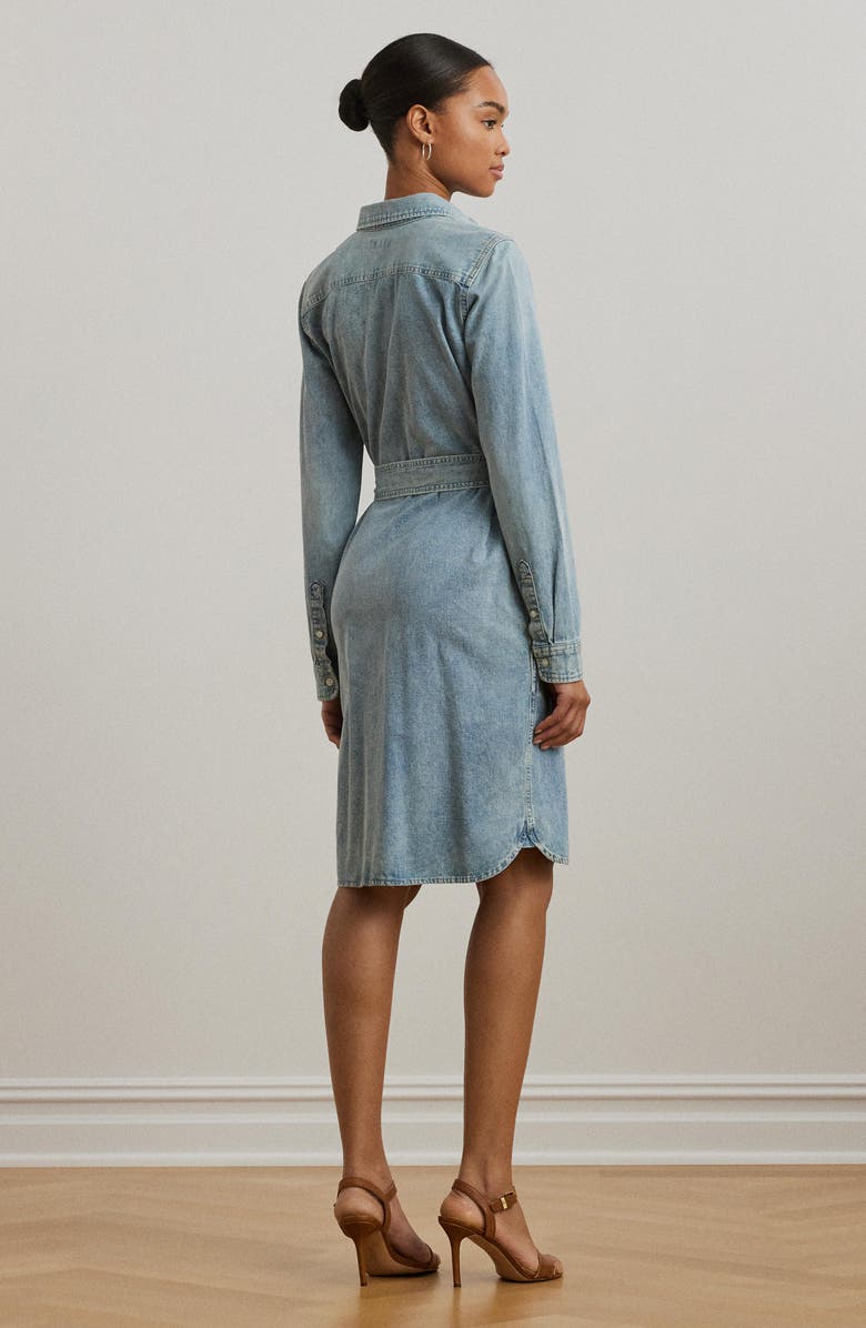 Lauren Ralph Lauren Long Sleeve Belted Denim Shirtdress, Alternate, color, 