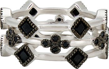 Freida Rothman Stackable Rings FREIDA ROTHMAN Fleur Bloom Set of 3 Stacking Rings | Nordstrom