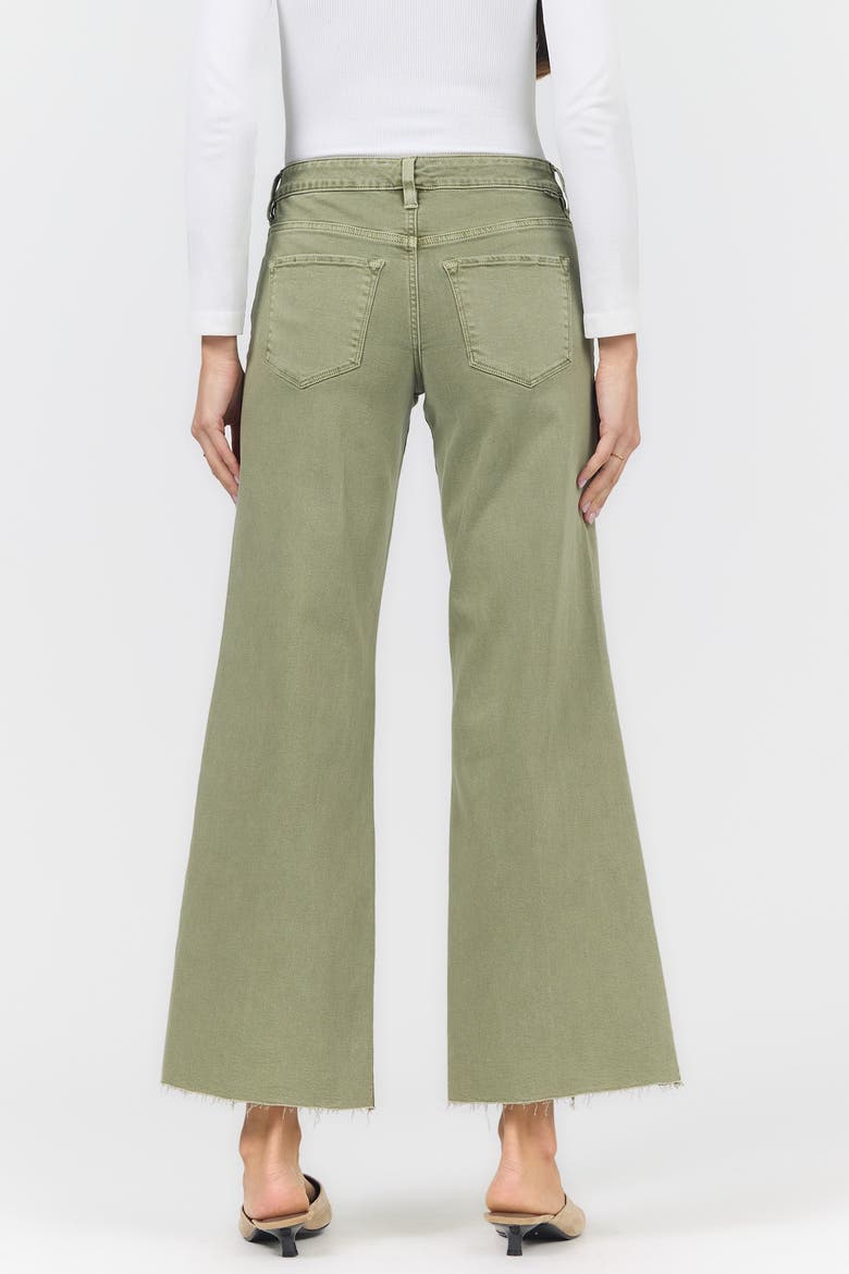 Micah Tie Waist Wide Raw Hem Jeans, Alternate, color, Vetiver