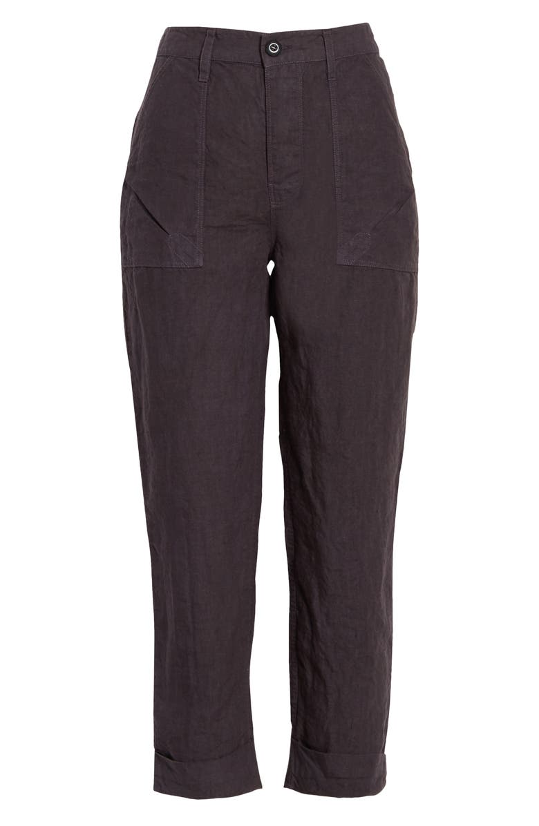 FRAME Le Beau High Waist Crop Linen Pants, Alternate, color,