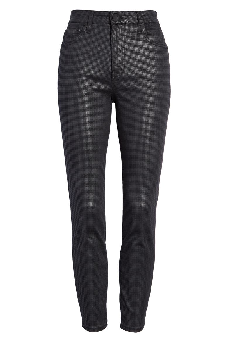 Donna Fab Ab Coated High Waist Ankle Skinny Jeans, Alternate, color, BLACK