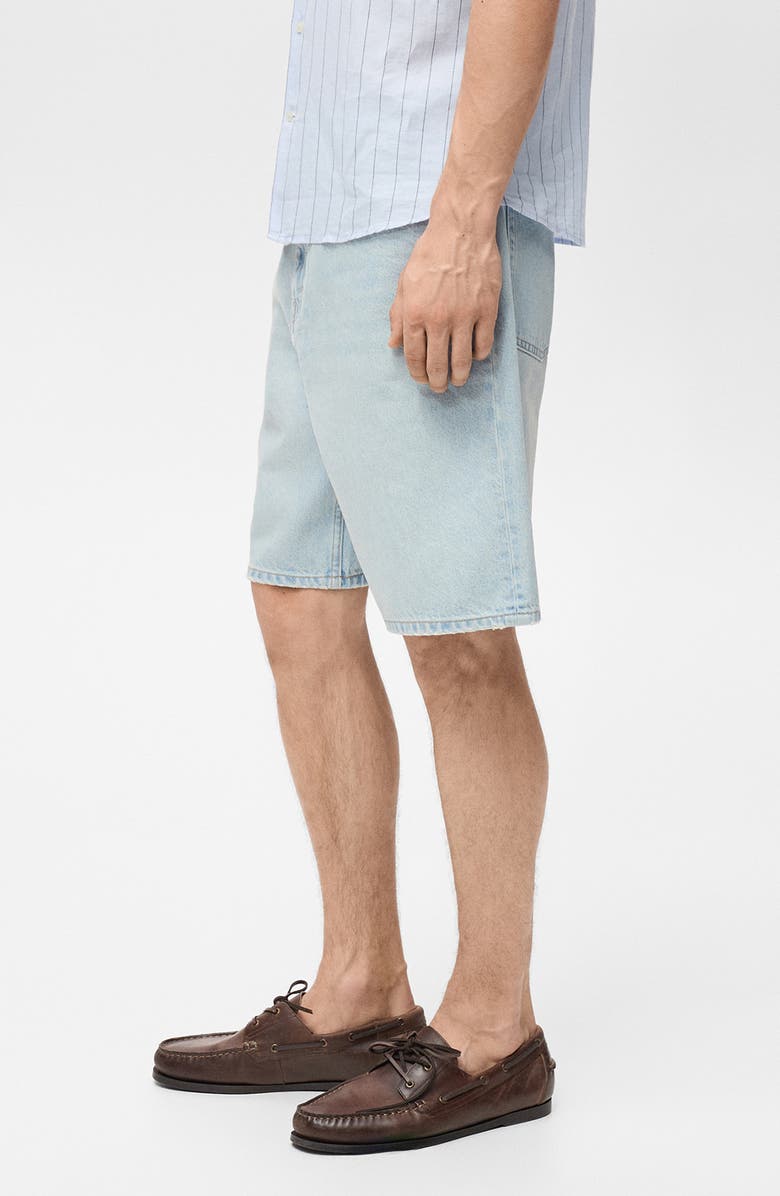 MANGO Oversize Denim Bermuda Shorts, Alternate, color, Light Blue