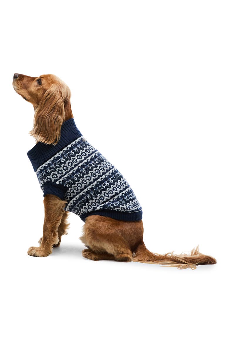 Marlow Fair Isle Dog Sweater, Alternate, color, NAVY