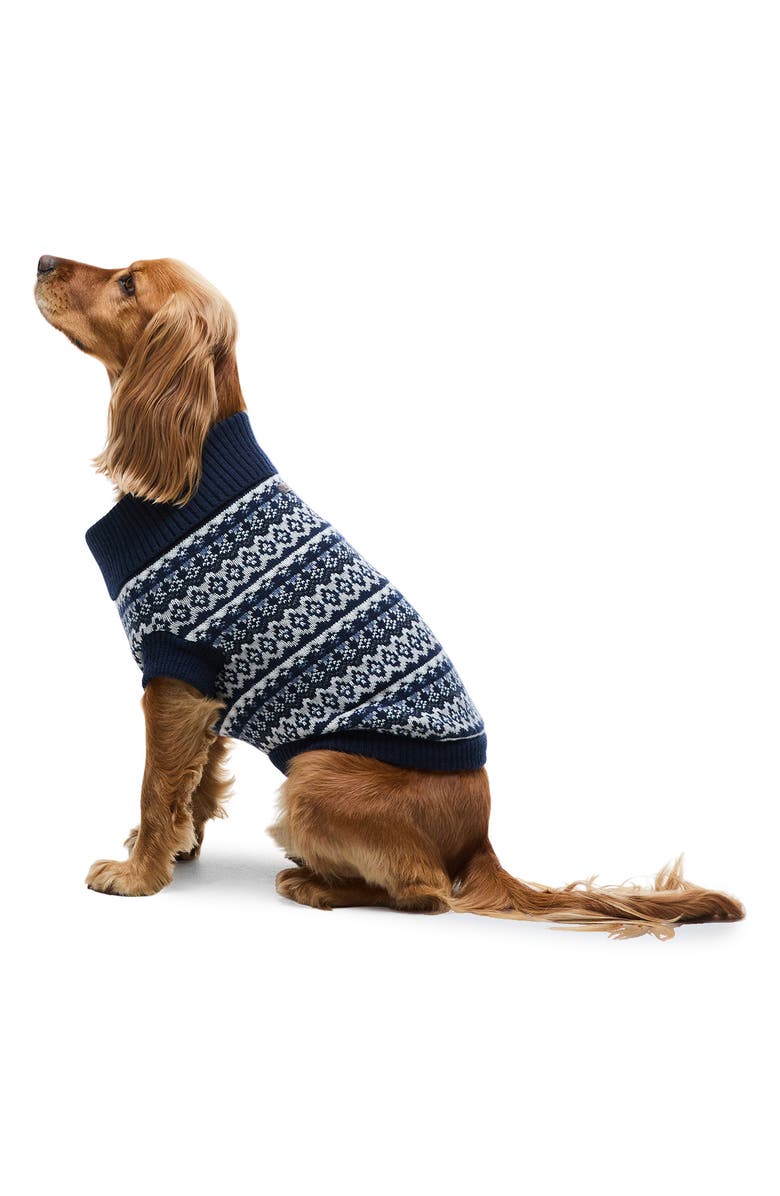Barbour Marlow Fair Isle Dog Sweater, Alternate, color, Navy