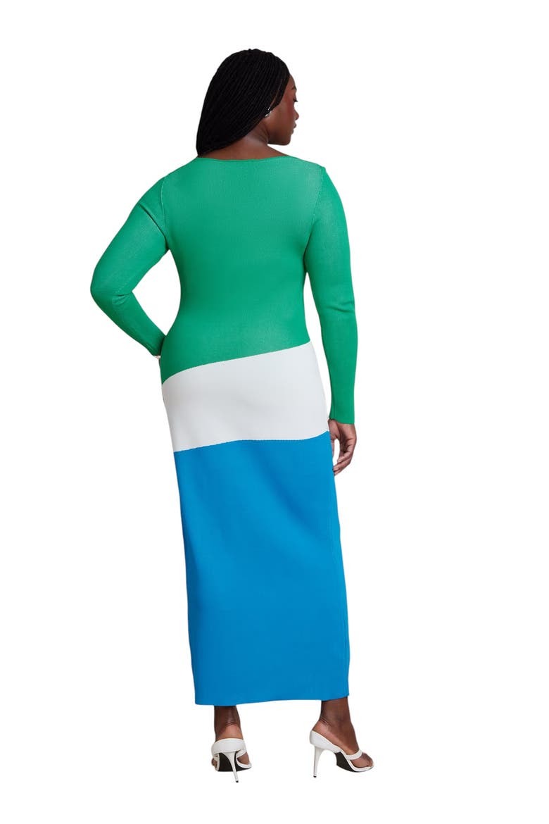 Asymmetrical Stripe Sweater Dress, Alternate, color, CALIENTE