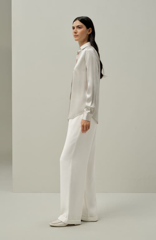 Lilysilk Spread Collar Silk Shirt In Neutral