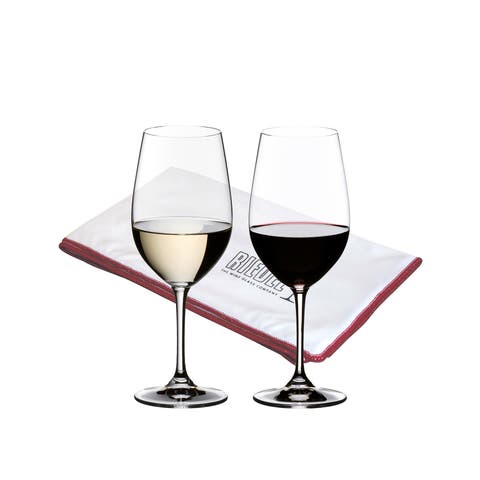 Vinum Riesling/zinfandel 2 Piece Wine Glass Set With Polishing Cloth