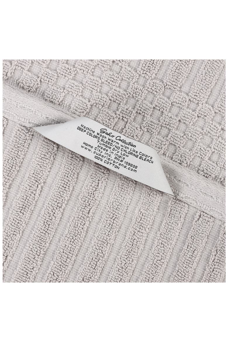 Soho 6-Piece Textured Cotton Bath Towel Set, Alternate, color, SILVER