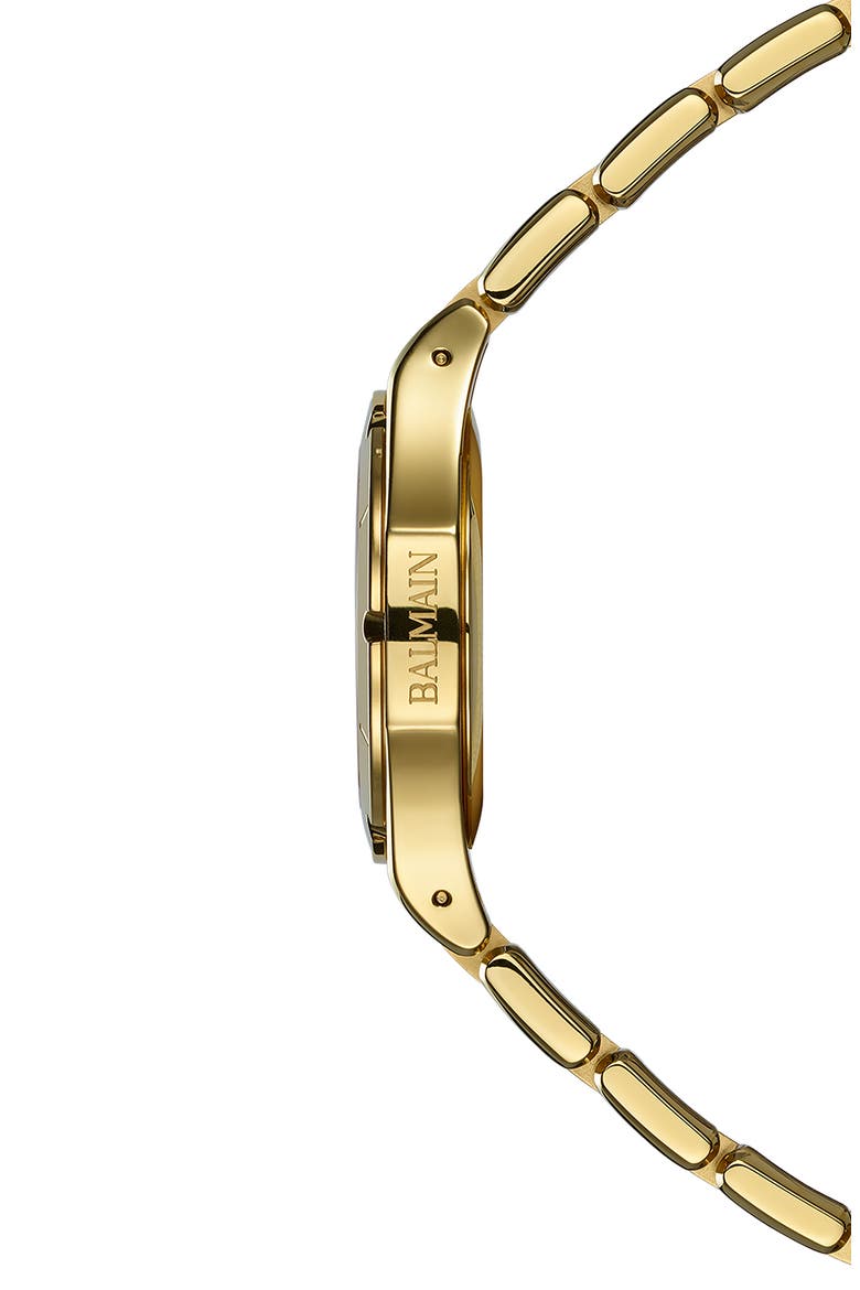 Be Balmain Diamond Moon Phase Bracelet Watch, 33mm, Alternate, color, YELLOW GOLD PVD COATING