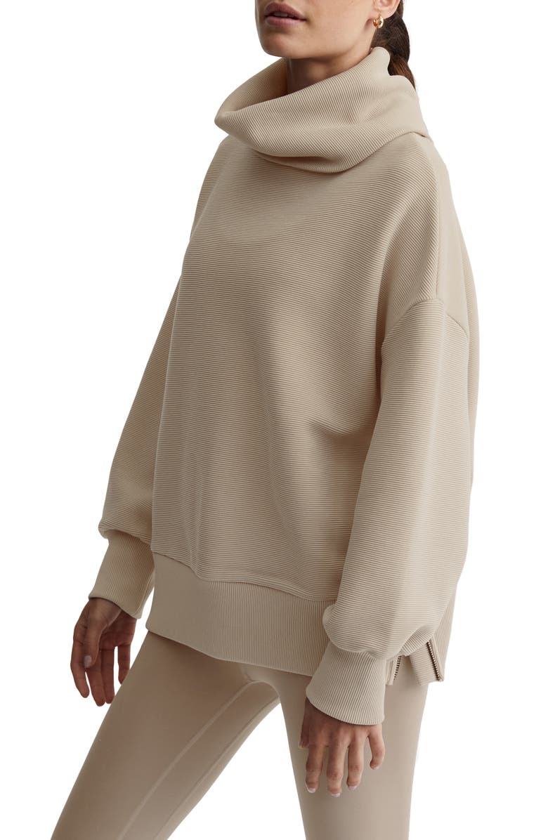 Varley Milton Cowl Neck Sweatshirt, Alternate, color, Mushroom