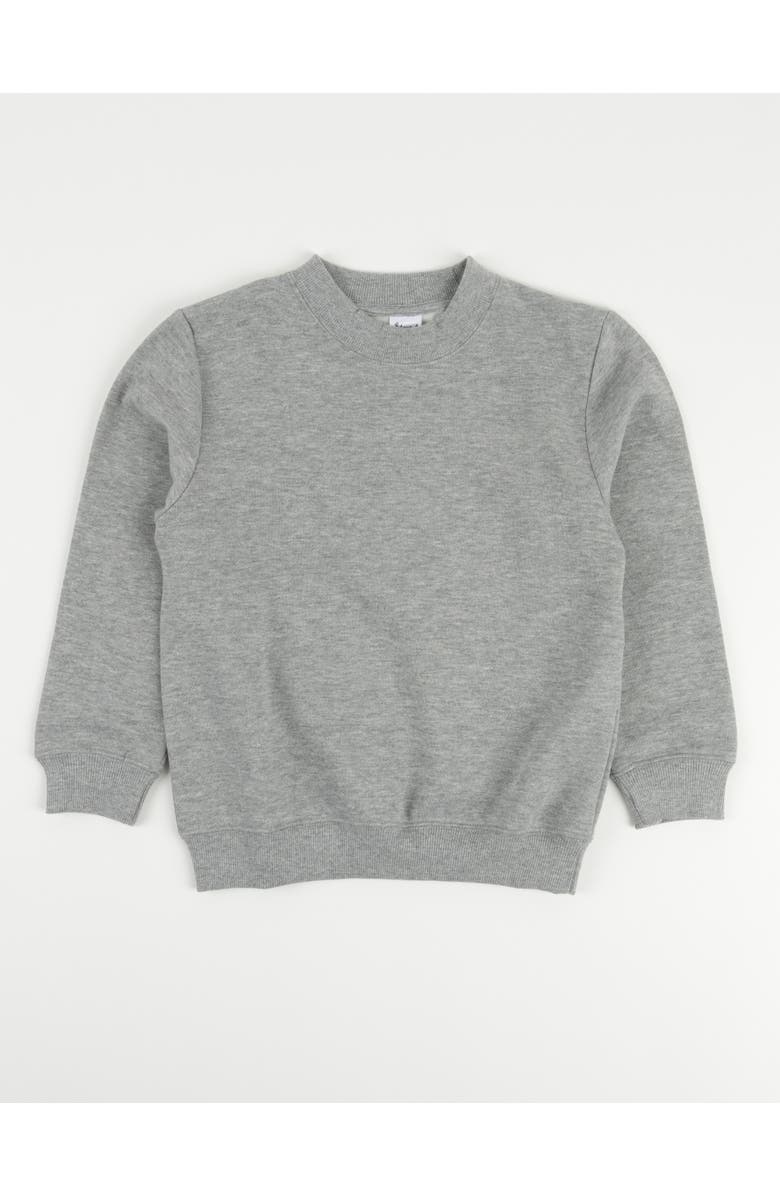 Leveret Kids Pullover Sweatshirt, Long Sleeve, Solid Colors, Main, color, Light Gray