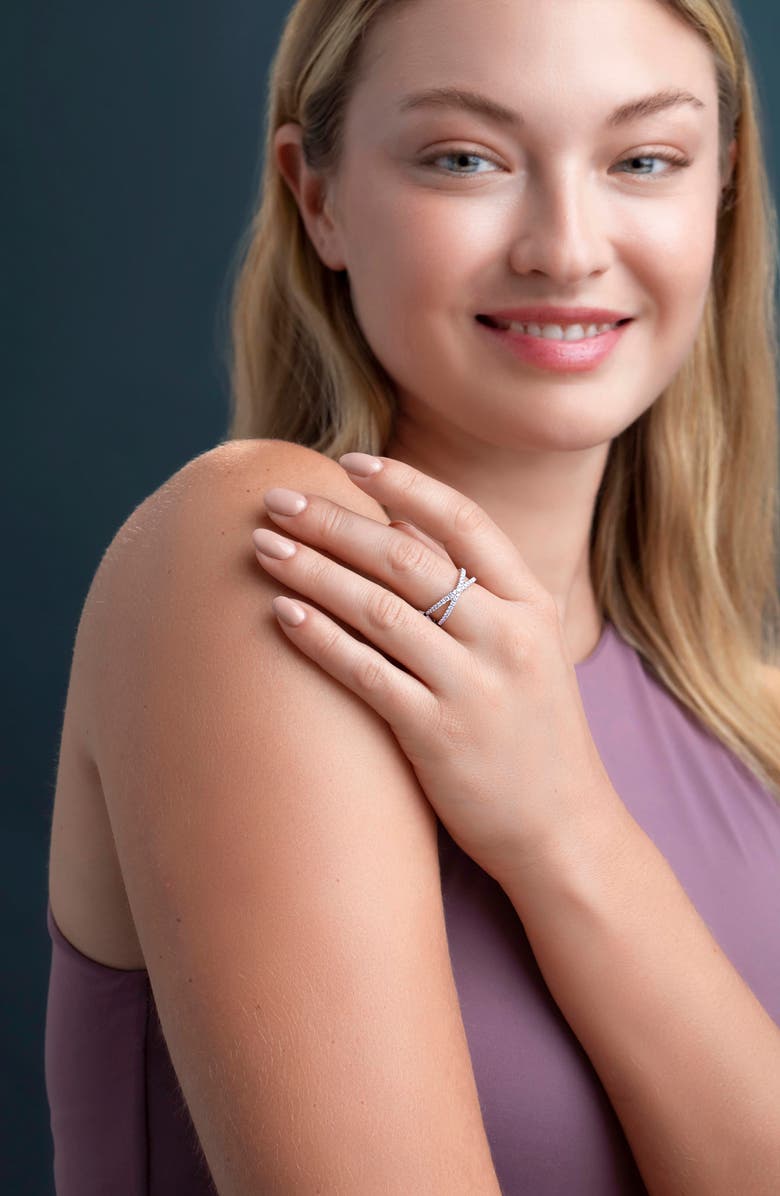 Bony Levy Diamond Cross Ring, Alternate, color, 18K White Gold