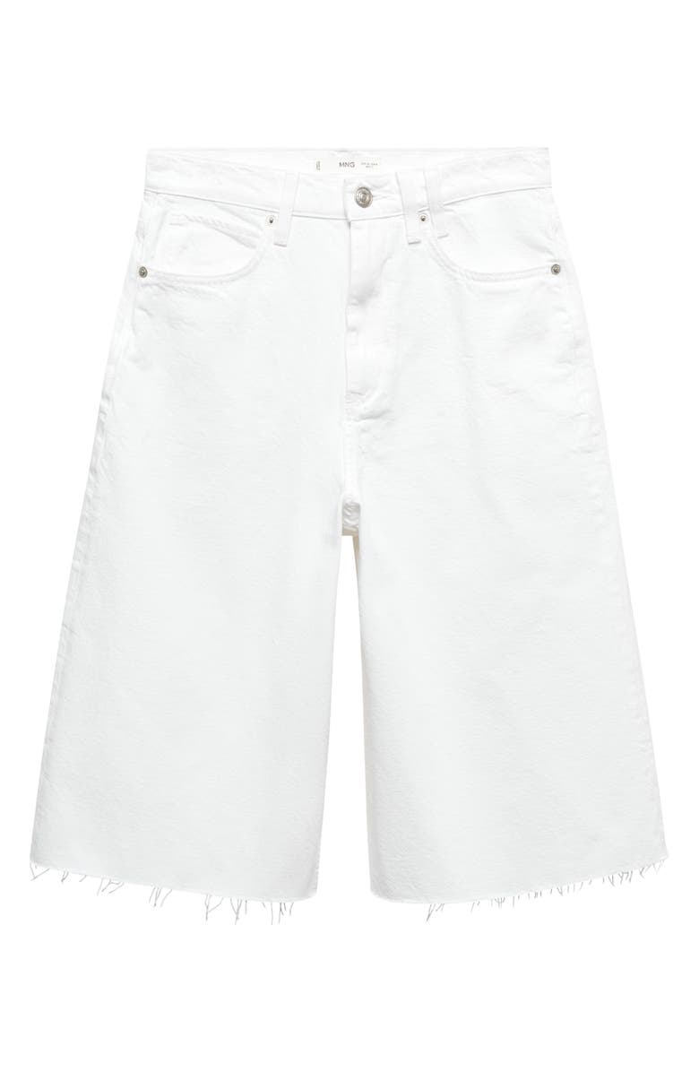 MANGO Raw Hem Denim Bermuda Shorts, Alternate, color,