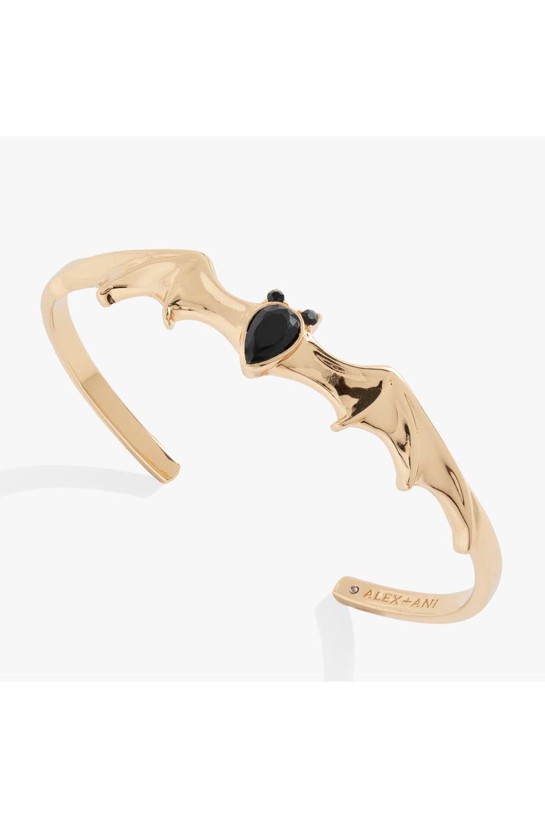 Crystal Bat Cuff, Alternate, color, Gold