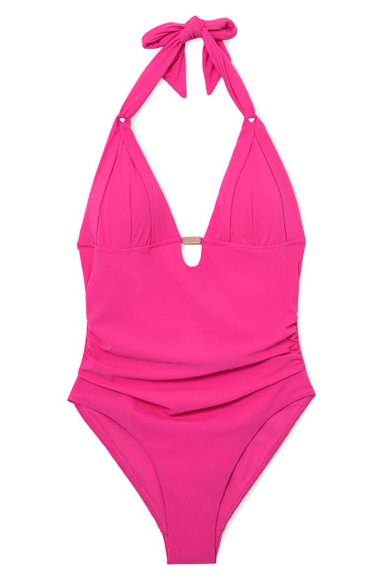 Nadine Cutout One-Piece Swimsuit, Alternate, color, PINK