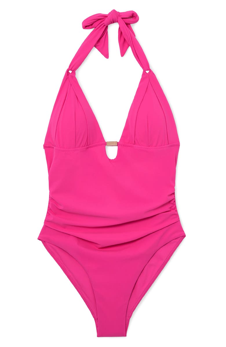 Reiss Nadine Cutout One-Piece Swimsuit, Alternate, color, Pink