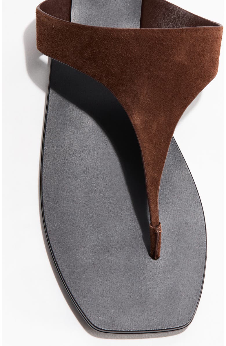 H&M Leather Sandals, Main, color, Dark Brown
