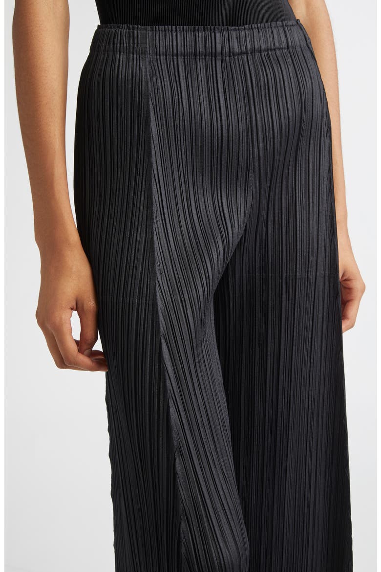 Thicker Bottoms 1 Pleated High Waist Crop Pants, Alternate, color, BLACK