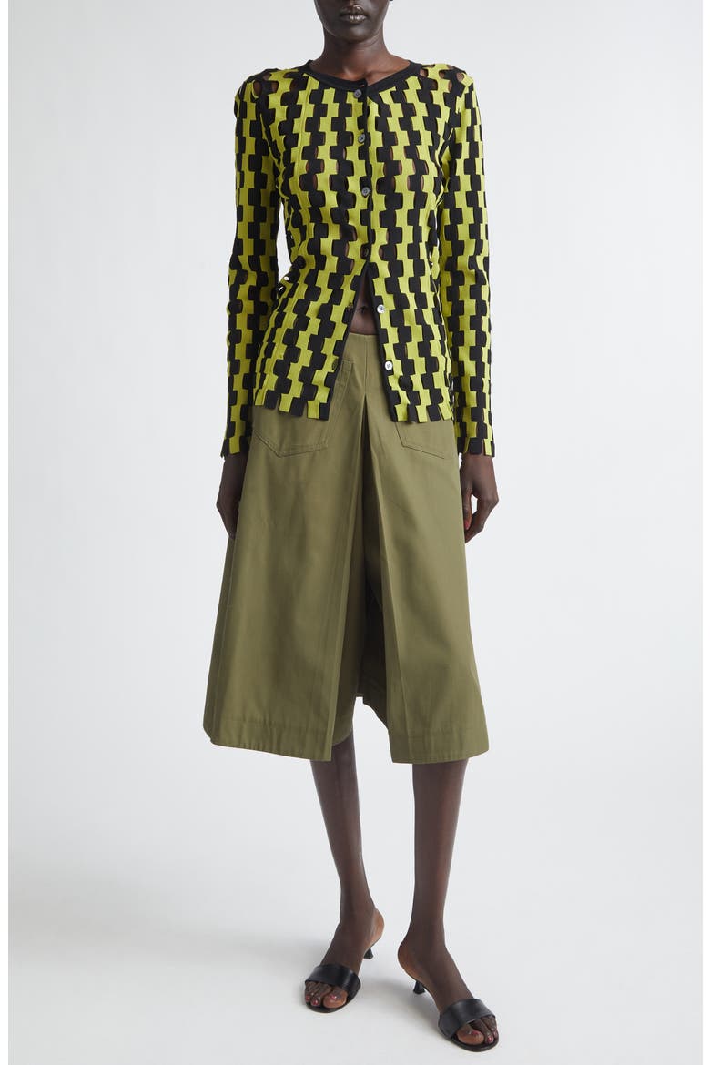 Bowery Open Stitch Cardigan, Alternate, color, BLACK/ ALOE MULTI